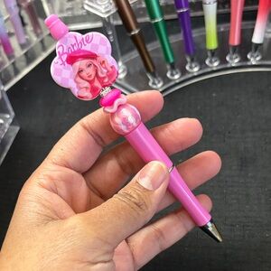 Barbie Pink Writing Pen with Character Charm